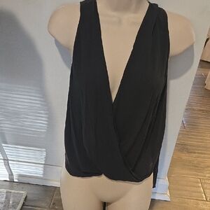 Silence + Noise Dark Turquoise Sleeveless Faux Wrap Top S EUC